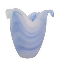 Tulpen-Glaslampenschirm lilium Blau Linear 10x12cm