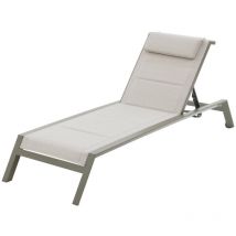 Tumbona de aluminio y texaline de 2 ruedas Allure verde & verde laurel - Hespéride