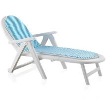 Shaf - Tumbona de playa 'Caimán' 84x74x19cm de color blanco con cojín