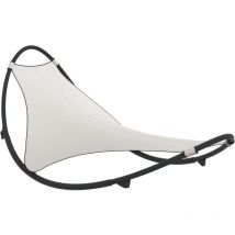 Helloshop26 - Tumbona de diseño tumbona cama de jardín terraza mecedora de exterior con ruedas de acero y textileno color crema 020012961