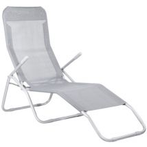 Tumbona de jardín gravitatoria, gris, gravedad cero.