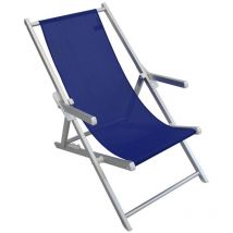 Cosma - Tumbona con reposabrazos de aluminio y tela azul mod. Mare