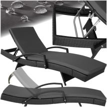 Tectake - Tumbona de ratán océane de aluminio - tumbona de poliratán para jardín, mueble de ratán sintético con trenzado, asientos de jardín con