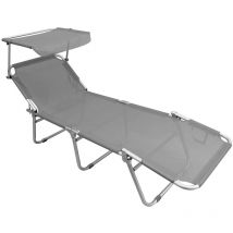 Tumbona gris playa mod. Trieste con techo