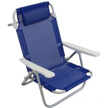 Tumbona plegable con reposabrazos ajustable azul de aluminio mod. Joy