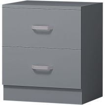 Tunis 2 Drawer Bedside Table Cabinet in Matt Grey