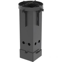 Fusée pour Barbecue en Béton Préfabriqué (Noir - 17 x 17 x 17 cm) - Usage Extérieur - Tuozi