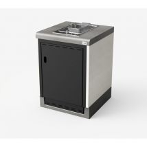 Module de support kitaway electric Plaque de cuisson 61 pour Barbecue en Béton Préfabriqué (Blanc, Gris - 61 x 63 x 63 cm) - Usage Extérieur - Tuozi