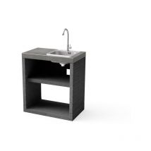 Tuozi - Module de support kitaway pour Barbecue en Béton Préfabriqué (Blanc, Gris - 84 x 63 x 63 cm) - Usage Extérieur