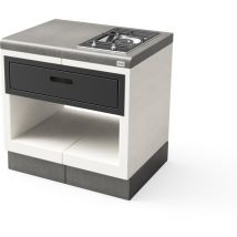 Module de support plan/venit Electric 78 pour Barbecue en Béton Préfabriqué (Blanc, Gris - 78 x 47 x 47 cm) - Usage Extérieur - Tuozi