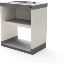 Module de support plan/venit Electric 78 pour Barbecue en Béton Préfabriqué (Blanc, Gris - 78 x 47 x 47 cm) - Usage Extérieur - Tuozi