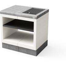 TUOZI - Module de support Plaques de cuisson KITAWAY ELECTRIC pour Barbecue en Béton Préfabriqué (Blanc, Gris - 84 x 63 x 63 cm) - Usage Extérieur