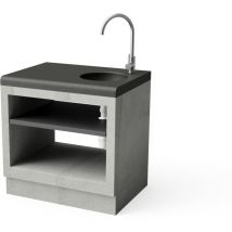 Module de support Plaques de cuisson kitaway electric pour Barbecue en Béton Préfabriqué (Blanc, Gris - 84 x 63 x 63 cm) - Usage Extérieur - Tuozi