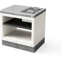 Module de support Plaques de cuisson kitaway electric pour Barbecue en Béton Préfabriqué (Blanc, Gris - 84 x 63 x 63 cm) - Usage Extérieur - Tuozi