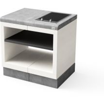 Module de support Plaques de cuisson kitaway electric pour Barbecue en Béton Préfabriqué (Blanc, Gris - 84 x 63 x 63 cm) - Usage Extérieur - Tuozi