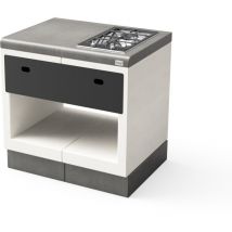 Module de support sud Électrique pour Barbecue en Béton Préfabriqué (Blanc, Gris, Noir - 81 x 60 x 60 cm) - Usage Extérieur - Tuozi