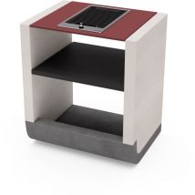 Module de support sud Électrique pour Barbecue en Béton Préfabriqué (Blanc, Gris, Rouge - 81 x 60 x 60 cm) - Usage Extérieur - Tuozi