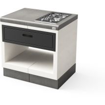 Module de support sud Électrique pour Barbecue en Béton Préfabriqué (Blanc, Gris, Rouge - 81 x 60 x 60 cm) - Usage Extérieur - Tuozi