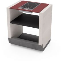 Module de support sud Électrique pour Barbecue en Béton Préfabriqué (Blanc, Gris, Rouge - 81 x 60 x 60 cm) - Usage Extérieur - Tuozi