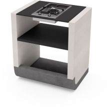 Module de support sud Gaz pour Barbecue en Béton Préfabriqué (Blanc, Gris, Noir - 81 x 60 x 60 cm) - Usage Extérieur - Tuozi