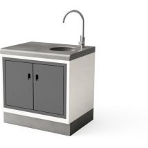 Module kitaway avec évier et double porte pour Barbecue en Béton Préfabriqué ( - 84 x 63 x 63 cm) - Usage Extérieur - Tuozi