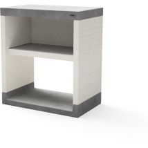 Module Stand plan/venit 1 pour Barbecue en Béton Préfabriqué (Blanc, Gris - 78 x 47 x 47 cm) - Usage Extérieur - Tuozi