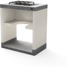 Module Stand plan/venit Gaz 78 pour Barbecue en Béton Préfabriqué (Blanc, Gris - 78 x 47 x 47 cm) - Usage Extérieur - Tuozi