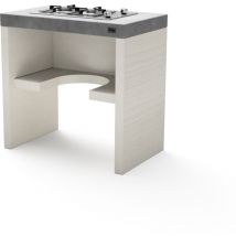 Module Stand plan/venit Gaz 78 pour Barbecue en Béton Préfabriqué (Blanc, Gris - 78 x 47 x 47 cm) - Usage Extérieur - Tuozi