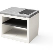 Módulo de soporte Placas de cocina kitaway electric para Barbacoa de Obra Prefabricada (Blanco, Gris - 84 x 63 x 63 cm) - Uso en Exteriores - Tuozi