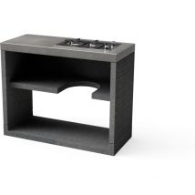 Tuozi - Módulo Stand negro venit Gas 110 para Barbacoa de Obra Prefabricada (Gris oscuro - 110 x 47 x 47 cm) - Uso en Exteriores
