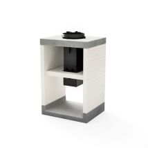 Tuozi - venit rocket 59 para Barbacoa de Obra Prefabricada (Blanco, Gris - 59 x 47 x 47 cm) - Uso en Exteriores