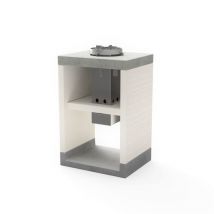 Venit rocket 59 pour Barbecue en Béton Préfabriqué (Blanc, Gris - 59 x 47 x 47 cm) - Usage Extérieur - Tuozi
