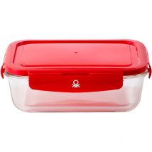 Hermétique rectangulaire 840ML borosilicate rouge couvercle arc-en-ciel