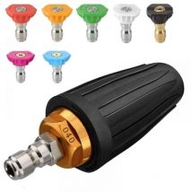 XVX - Ugello turbina per idropulitrici, ugello rotante e 7 ugelli, attacco rapido da 1/4', 4000 psi, nero, kit getto idropulitrice, ugello rotante ad