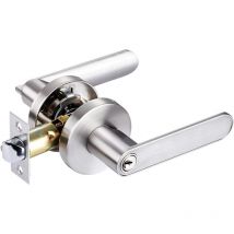 Türdrückerschloss, Türgriff aus Aluminiumlegierung zur Verwendung in Schlafzimmer, Garderobe, Abstellraum und Büro, Riegelgröße 60/70 mm, rund, Silber