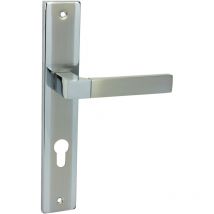 Türdrückergarnitur REAL – Türgriff 72mm für Profilzylinder – Aluminium – Chrom/Nickel – 5 Jahre Garantie