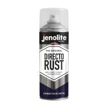 Cobalt Blue - 1 x 400ml Aerosol - JENOLITE Directorust Satin Multi Surface Paint - Cobalt Blue - For Use On Wood, Metal, Plastic, Ceramic & Rusted