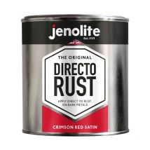 Crimson Red - 1 Litre Tin - JENOLITE Directorust Satin Multi Surface Paint - Crimson Red - For Use On Wood, Metal, Plastic, Ceramic & Rusted Surfaces