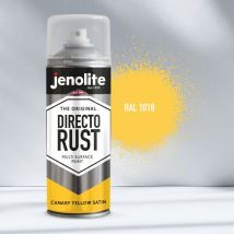 Jenolite - Directorust All-in-One Multi-Surface Paint - Canary Yellow Satin - 400ml Spray Can - 2-Pack