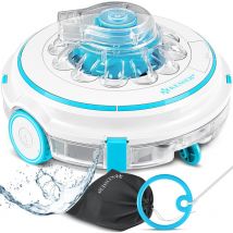 Robot de piscine, Nettoyeur de piscine Batterie Aqua-9000 avec sac de transport, pour piscines jusqu'à 80m², Batterie Li-Ion max. 75 min, Sans fil,