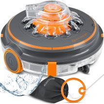Robot de piscine, Nettoyeur de piscine Batterie Aqua-9000 avec sac de transport, pour piscines jusqu'à 80m², Batterie Li-Ion max. 75 min, Sans fil,