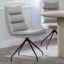 Urban Deco - Set of 2 Tuscany Beige Swivel Dining Chair with Black Legs