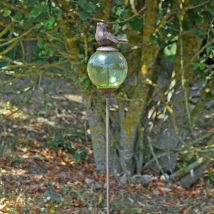 Tuteur boule oiseau vert 10x117cm