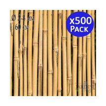 Suinga - Lot de 500 Tuteur en Bambou 60 cm, 5-8 mm, Tubes en Bambou pour Plantes et Arbres, Baguettes de bambou, Canne de bambou, Tuteurs