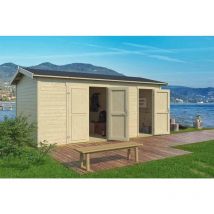 Lasita Maja - Tuvalu XL-Log Cabin, Wooden Garden Room, Timber Summerhouse, Home Office - L540 x W331.2 x H250.8 cm