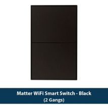 Interruttore a Pulsante Nero per Luce Smart Matter da Muro Serie Fusion Dimensione: 2 Pulsanti - Tuya