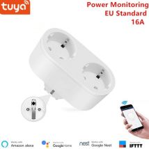 Tuya Presa Doppia Smart WiFi 16A con Funzione di Misurazione