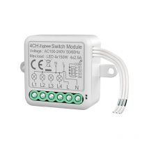 Qiedie - Tuya Smart Switch ZigBee interrupteur à distance module interrupteur invisible Zero Fire interrupteur caché minuterie,ZigBee zéro feu 4 voies