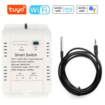 Lifcausal - Interrupteur de disjoncteur intelligent WiFi Tuya pour téléphone portable avec mesure de la température en temps réel et fonction de