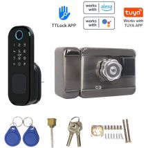 Decdeal - Tuya WiFi No Wiring Serratura per impronte digitali impermeabile Serratura elettronica con codice digitale per sicurezza domestica Sblocco